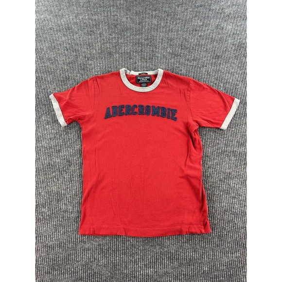 Vintage Abercrombie & Fitch Shirt Men Medium Red Cotton Crew Neck Muscle y2k - Picture 1 of 7
